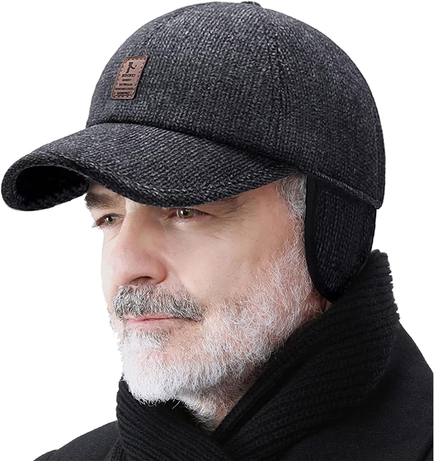 251210031507386_1 Winter for Men Outdoor Hat, Adjustable Warm Sport Golf Baseball Cap Hats Dad Caps Earflaps Thicken 55-60CM - Image 1